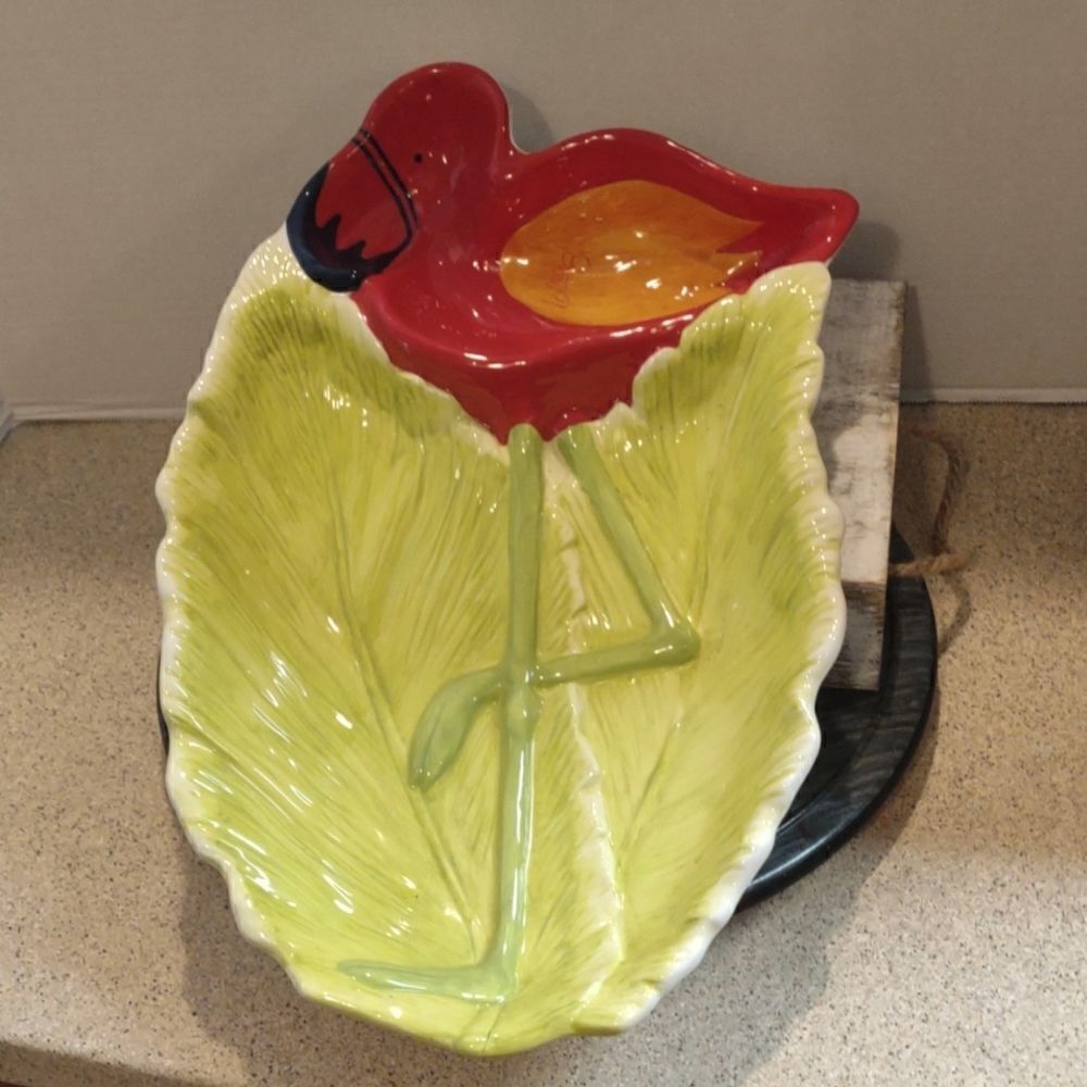 Flamingo Ceramic Serving Tray